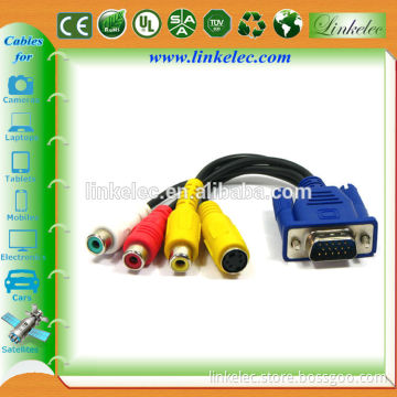 Hot selling good quality 5m 4pin s-video to vga cable audio cable